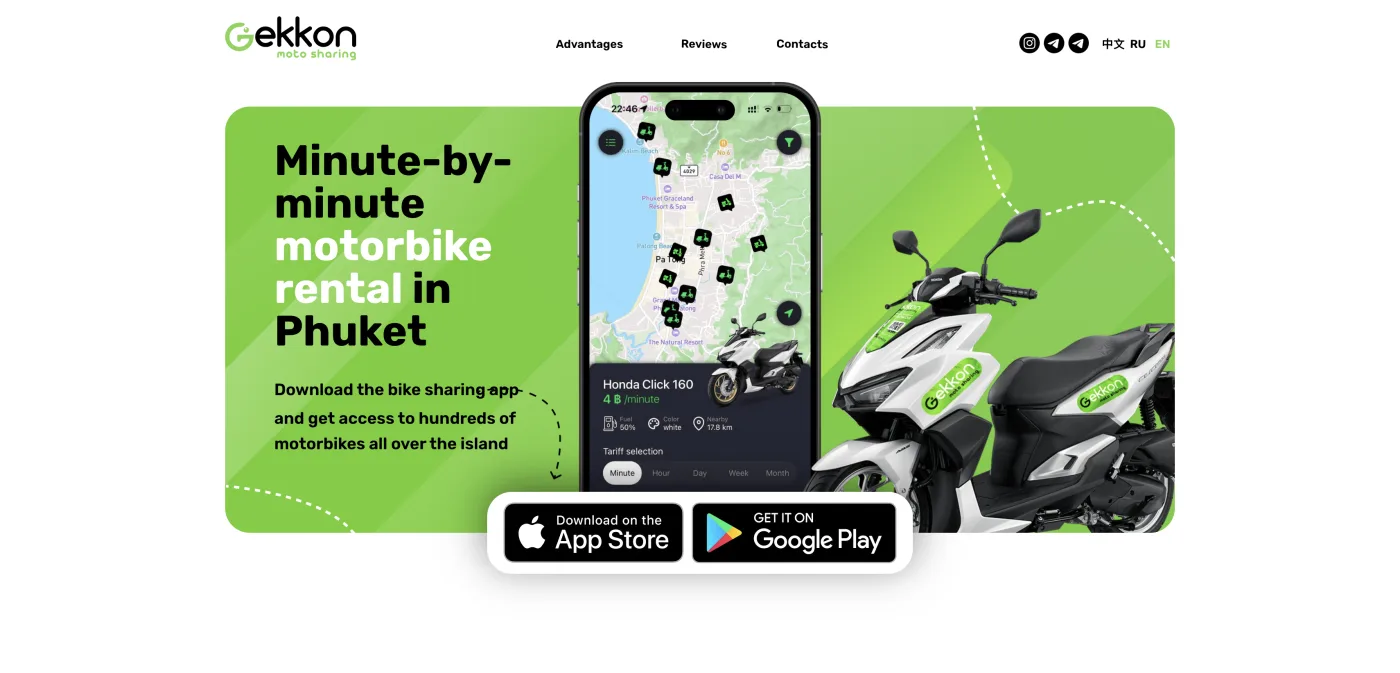 Gekkon motorbike rental app