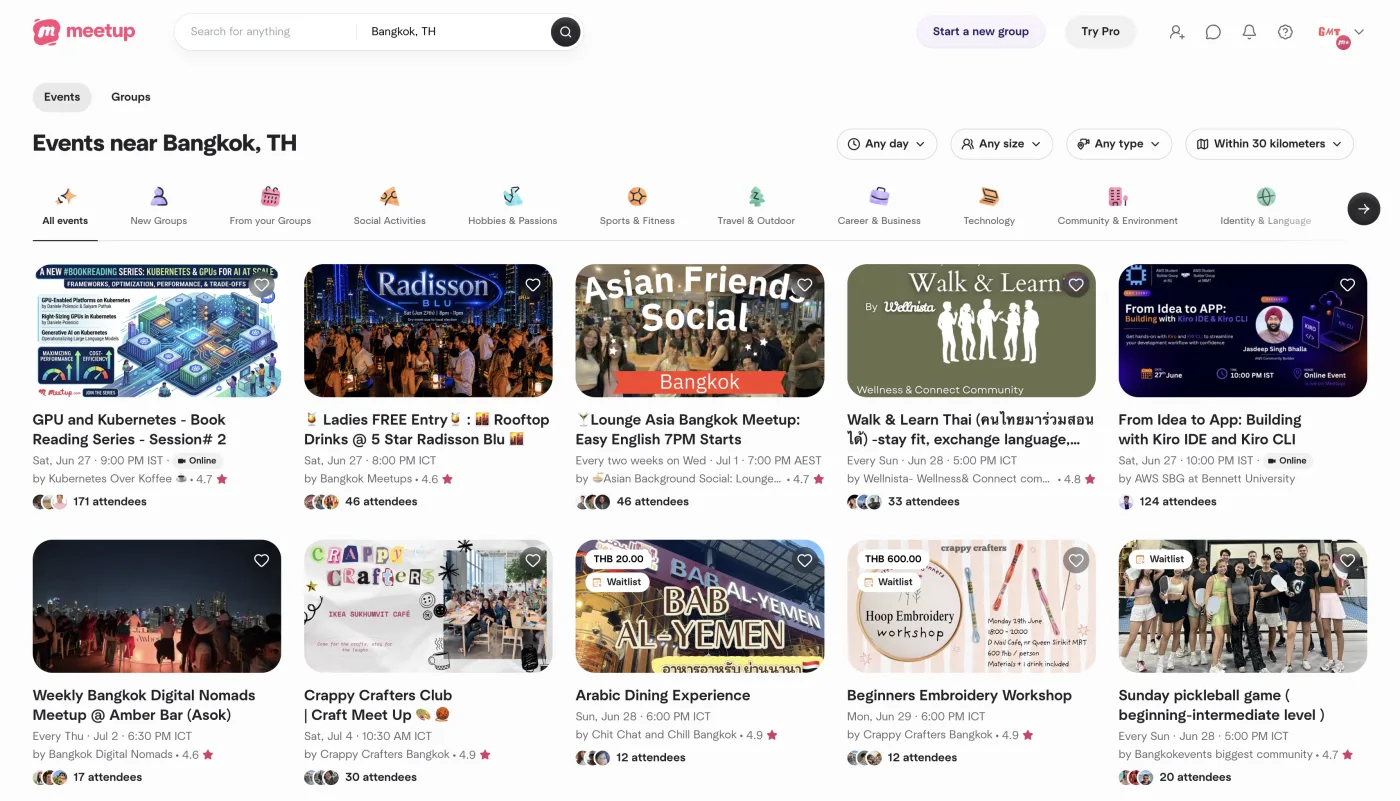 Meetup app